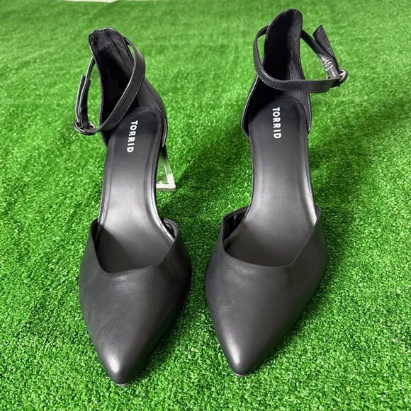 Torrid Lucite D'orsay Ankle Strap Closed Toe Heel Extra Wide Shoes Size 13WW NEW - Picture 2 of 12